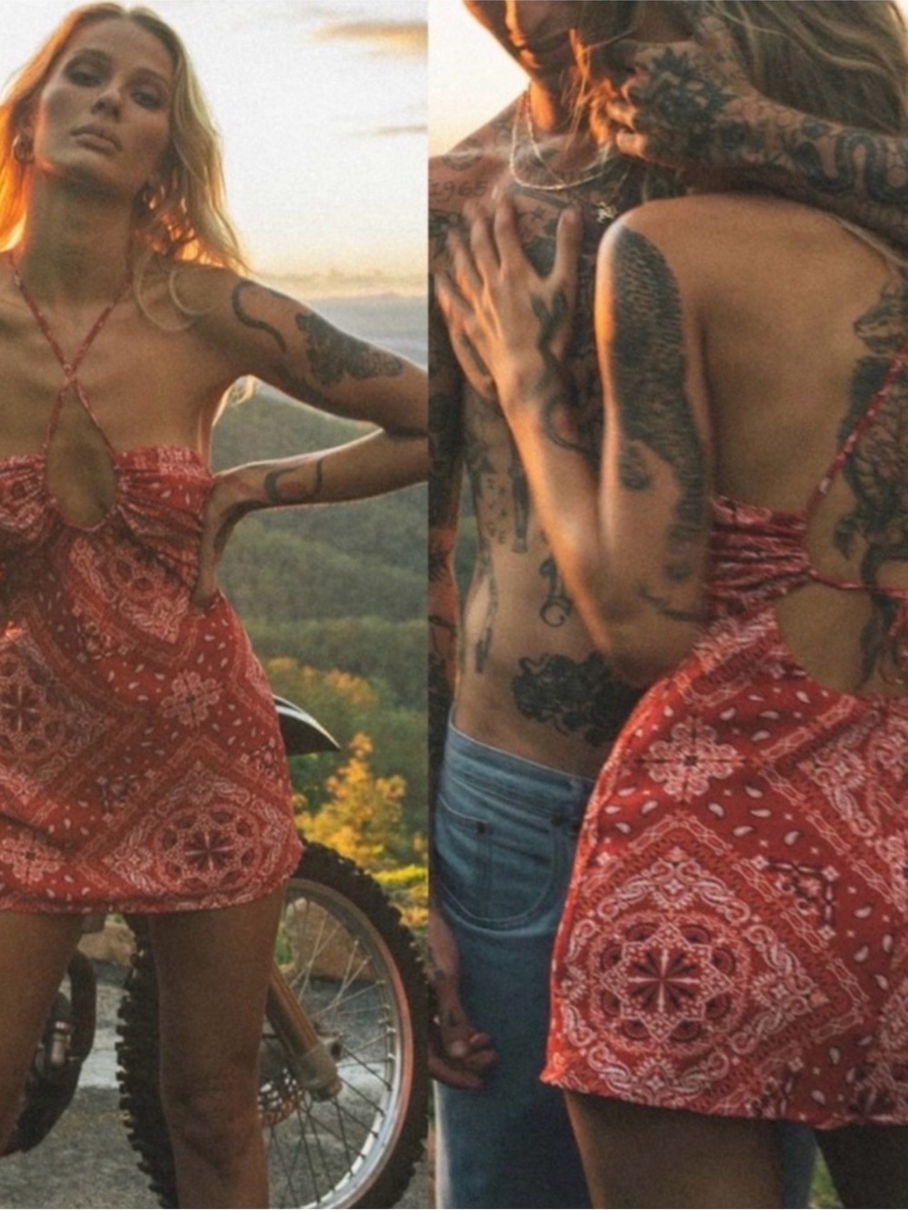 Jagger & Stone Red Bandana Print Mini Dress NWT Size US 4 Y2K Style